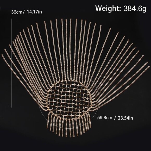 Long Rhinestone Headpiece Cap with Tassels Flapper Gatsby Hair Jewelry for Women main image 7